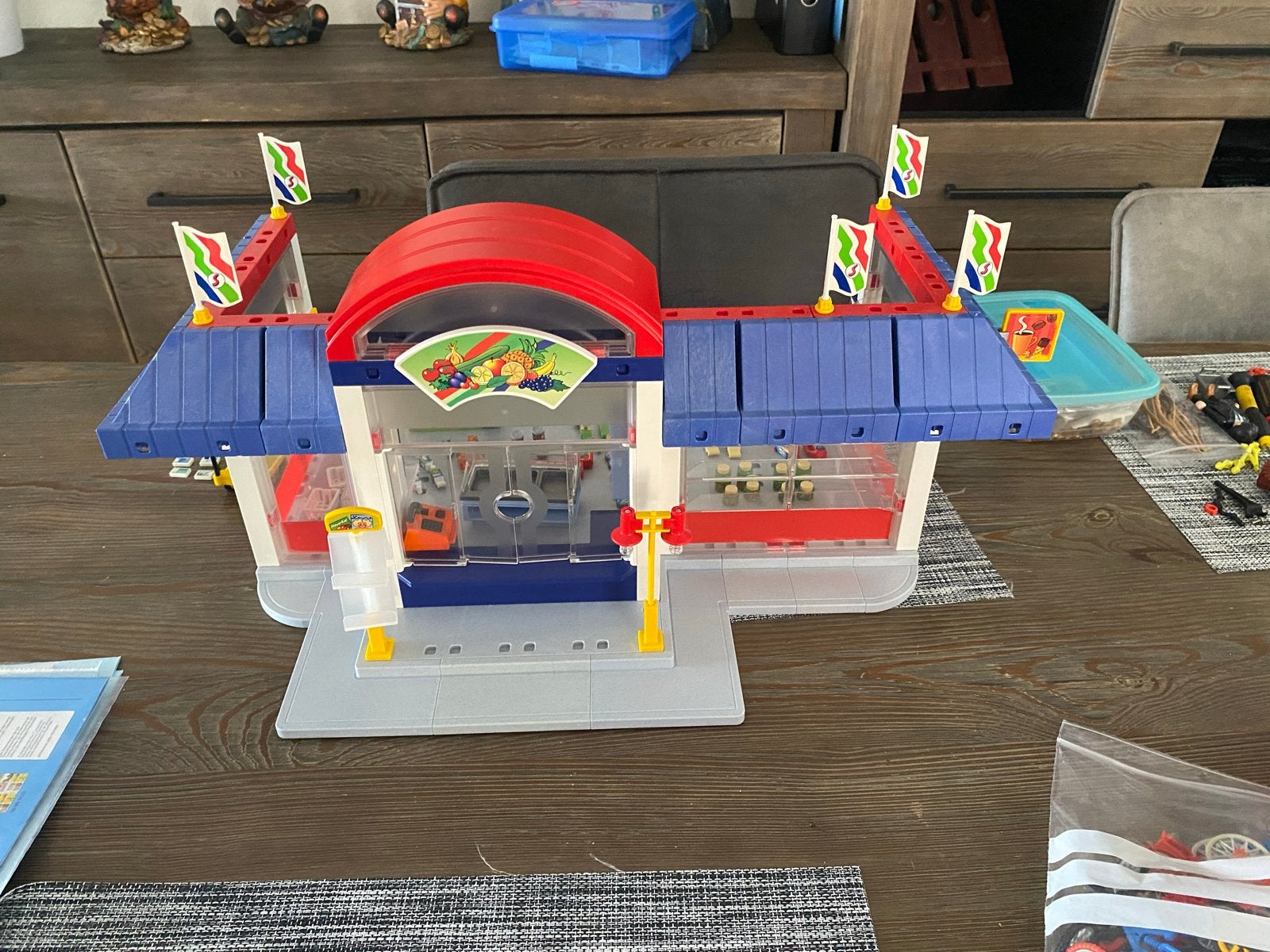 Playmobil Supermarkt met veel accessoires, Gebruikt, Gebouw, Complete set, Ophalen of Verzenden