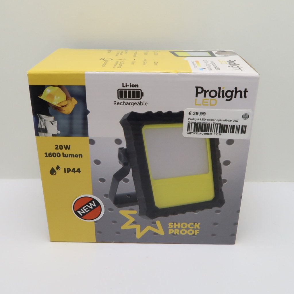 Prolight LED-straler Oplaadbaar 20w Schokbestendig - Nieuw, Flex Ltd., Nieuw, https://flex.com/contact-us, Nobelstraat 10, 5807 GA Oostrum LB, Limburg, Nederland