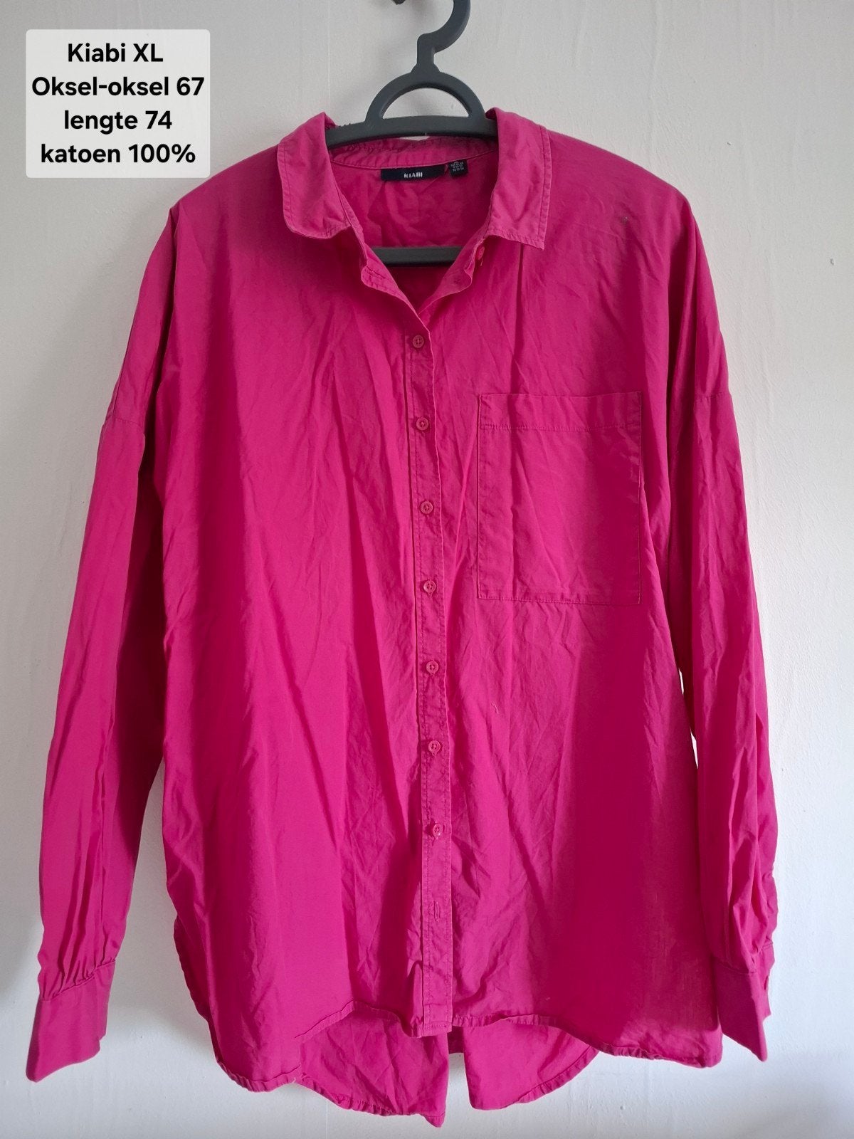 Kiabi XL fuchsia roze katoenen blouse, Maat 46/48 (XL) of groter, Ophalen of Verzenden, Kiabi, Roze