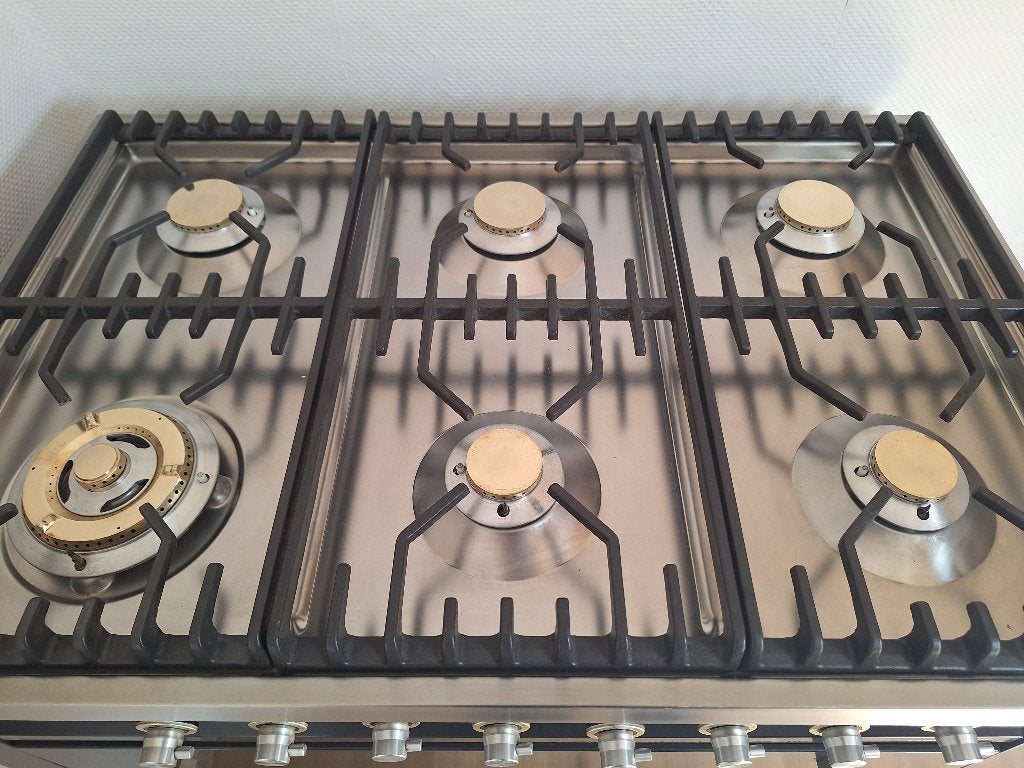 Boretti gasfornuis 90 cm., Ophalen, 60 cm of meer, Zo goed als nieuw, Gas