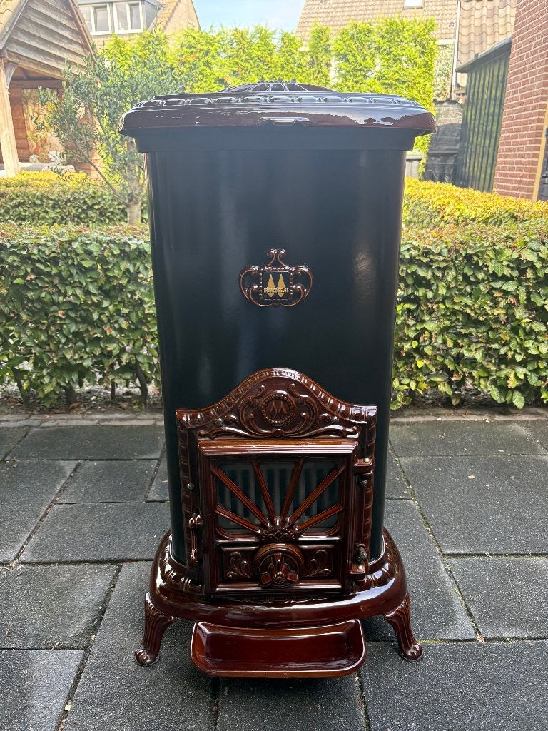 Hagelnieuwe retro ovale gietijzeren houtkachel of kolen 14KW, Huis en Inrichting, Ophalen, Nieuw, Vrijstaand, Hout