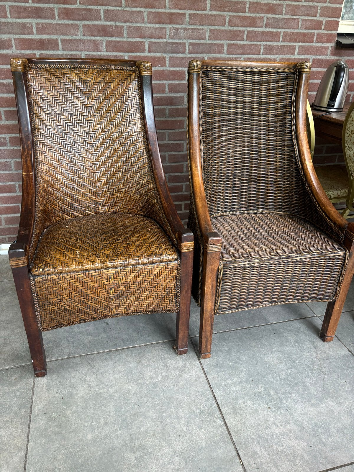 2 stevige rotan stoelen, Antiek en Kunst, Ophalen
