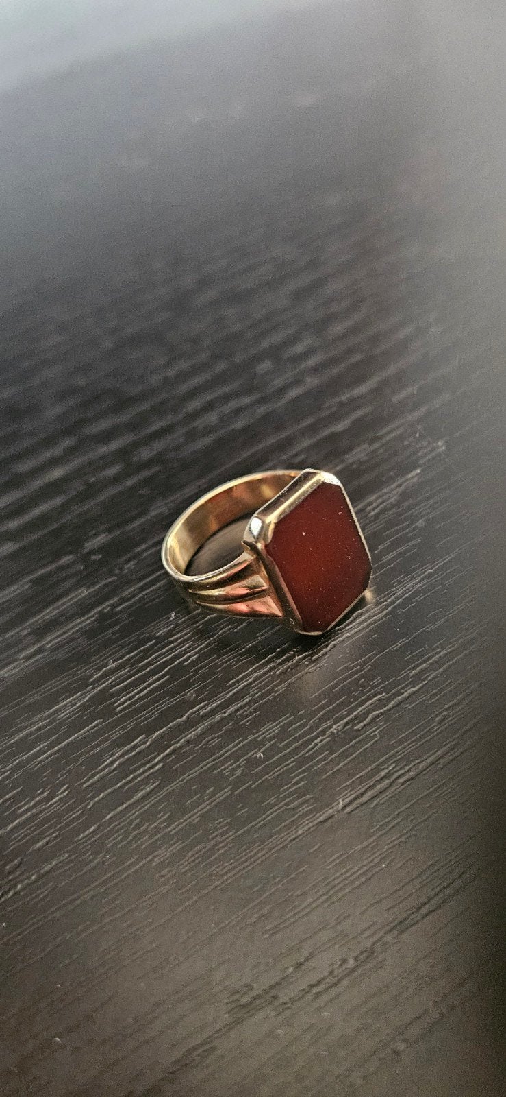 Mooie gouden ring, maat 20, met steen, Ophalen of Verzenden