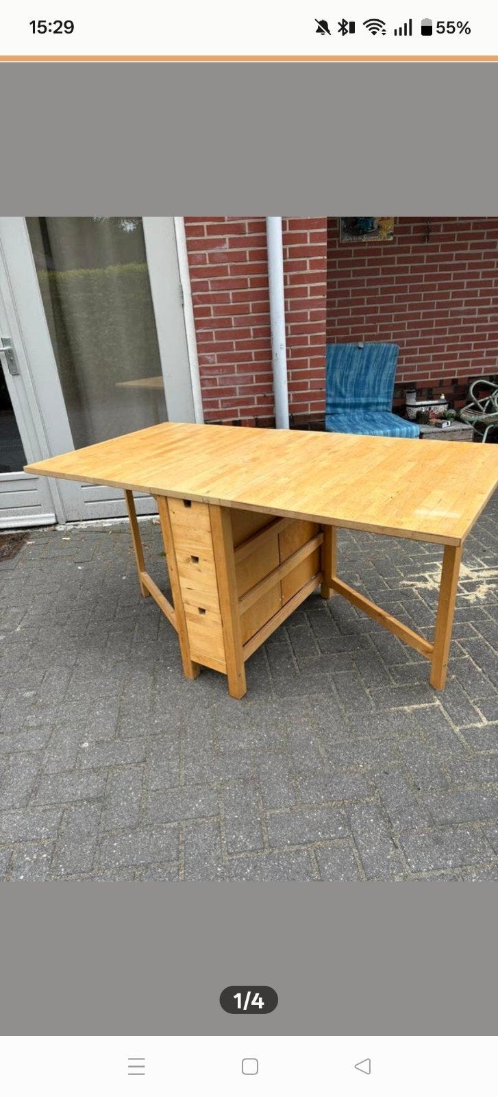 Ikea  inklaptafel Norden, Huis en Inrichting, Tafels | Eettafels, Ophalen, Gebruikt, Rechthoekig, 100 tot 150 cm