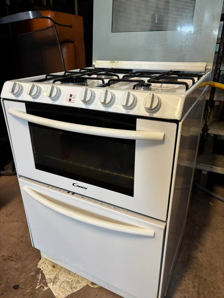 Candy Trio gasfornuis/oven/vaatwasser in 1 - 60x65x90H, Witgoed en Apparatuur, Fornuizen, Ophalen, 1025xe, Minder dan 85 cm, 4 kookzones