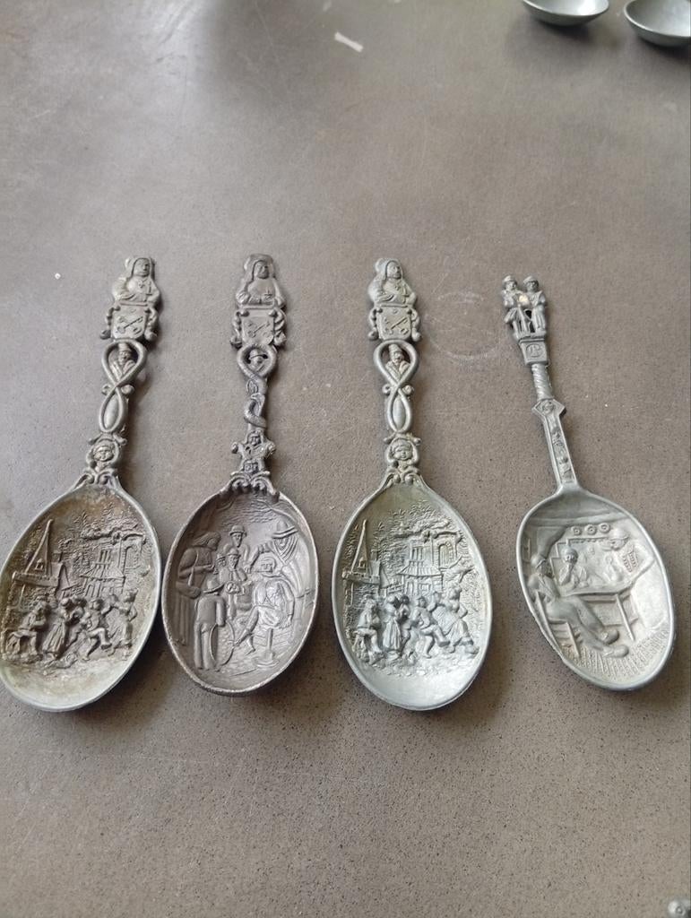 Tinnen Lepel oud hollands ambacht, Antiek en Kunst, Antiek | Tin, Ophalen of Verzenden