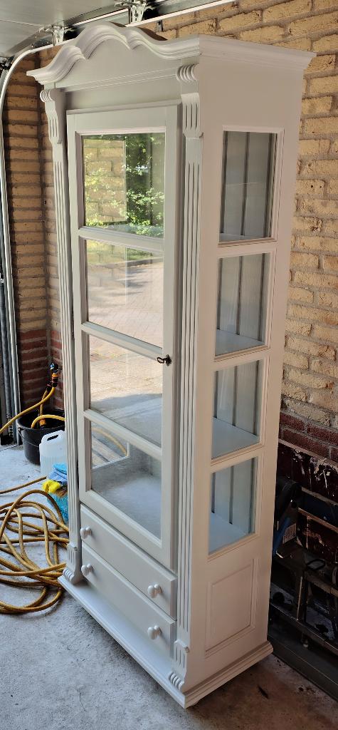 Vitrinekastje, Huis en Inrichting, Kasten | Vitrinekasten, Ophalen, Gebruikt, Met deur(en), Landelijk