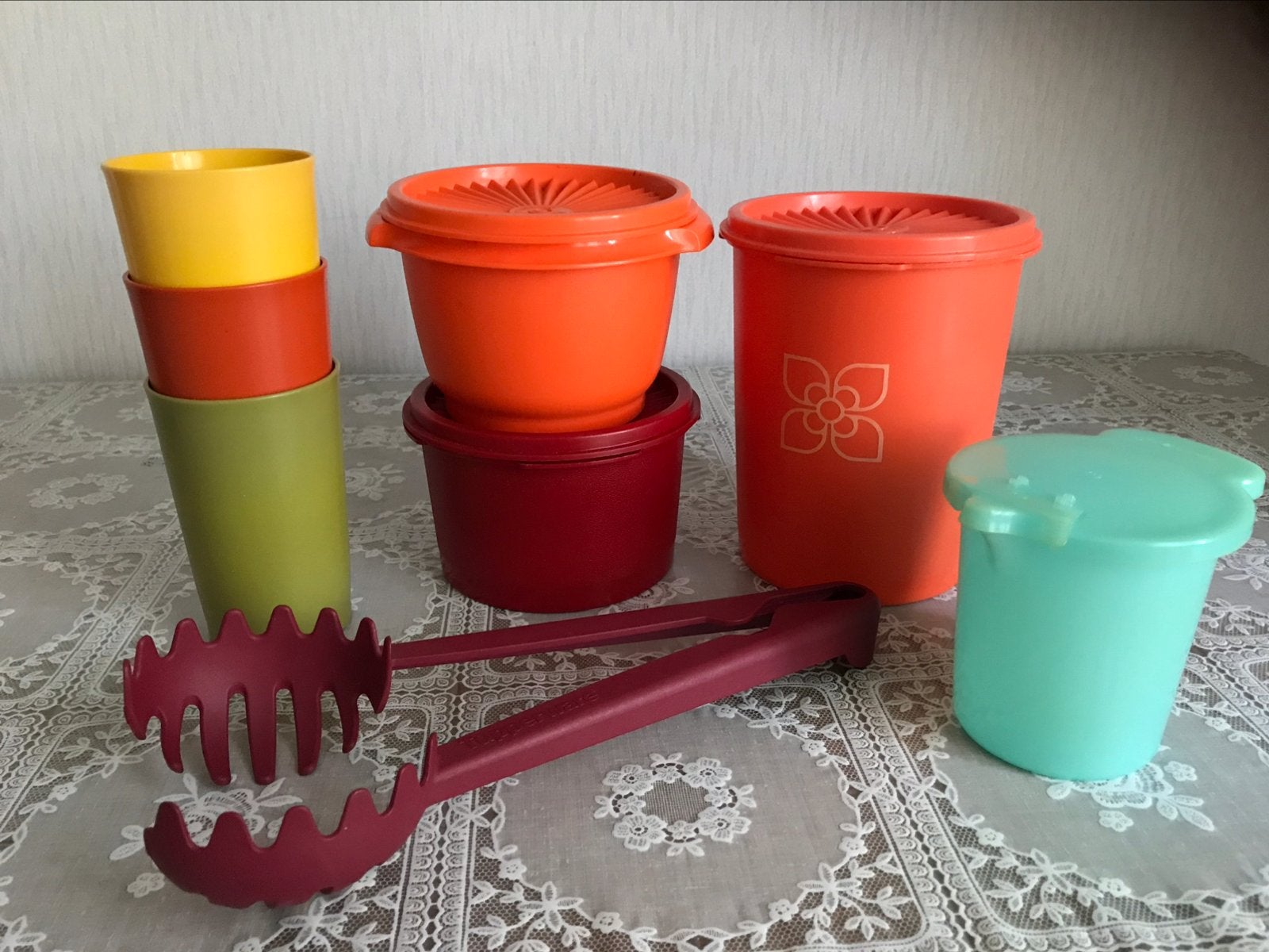 TUPERWARE vintage beker voorraadbus melkkan tang, Ophalen of Verzenden, Gebruikt