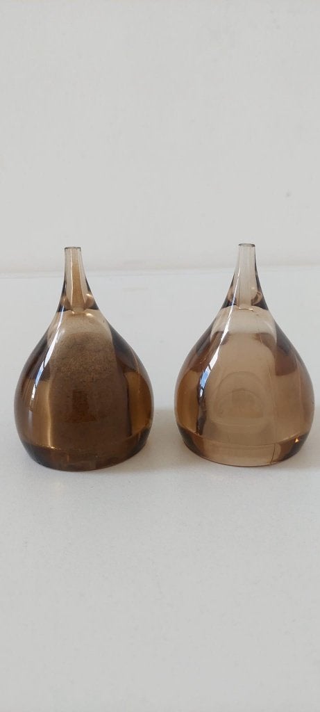 Guzzini Luigi Massoni vintage peper en zout stel 70 rookglas, Ophalen of Verzenden, Huis en Inrichting