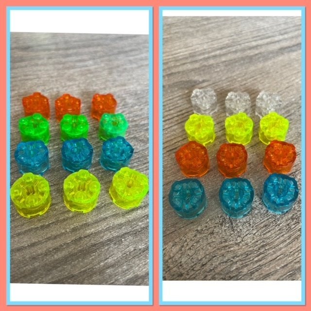 12 lego 2x2 basis blokjes rond in transparante kleuren, Ophalen of Verzenden, Nieuw, Accessoire, Lego