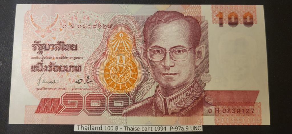 Thailand 100 Baht 1994 P-97a.9 UNC, Postzegels en Munten, Bankbiljetten | Azië, Ophalen of Verzenden