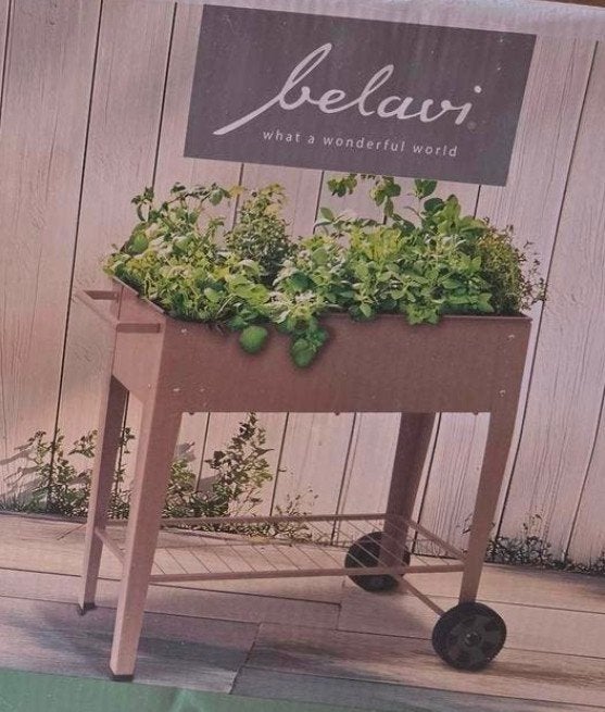 Belavi plantenbak op wielen - 84,5x45x80 cm, Ophalen, Nieuw, Metaal, 60 tot 100 cm
