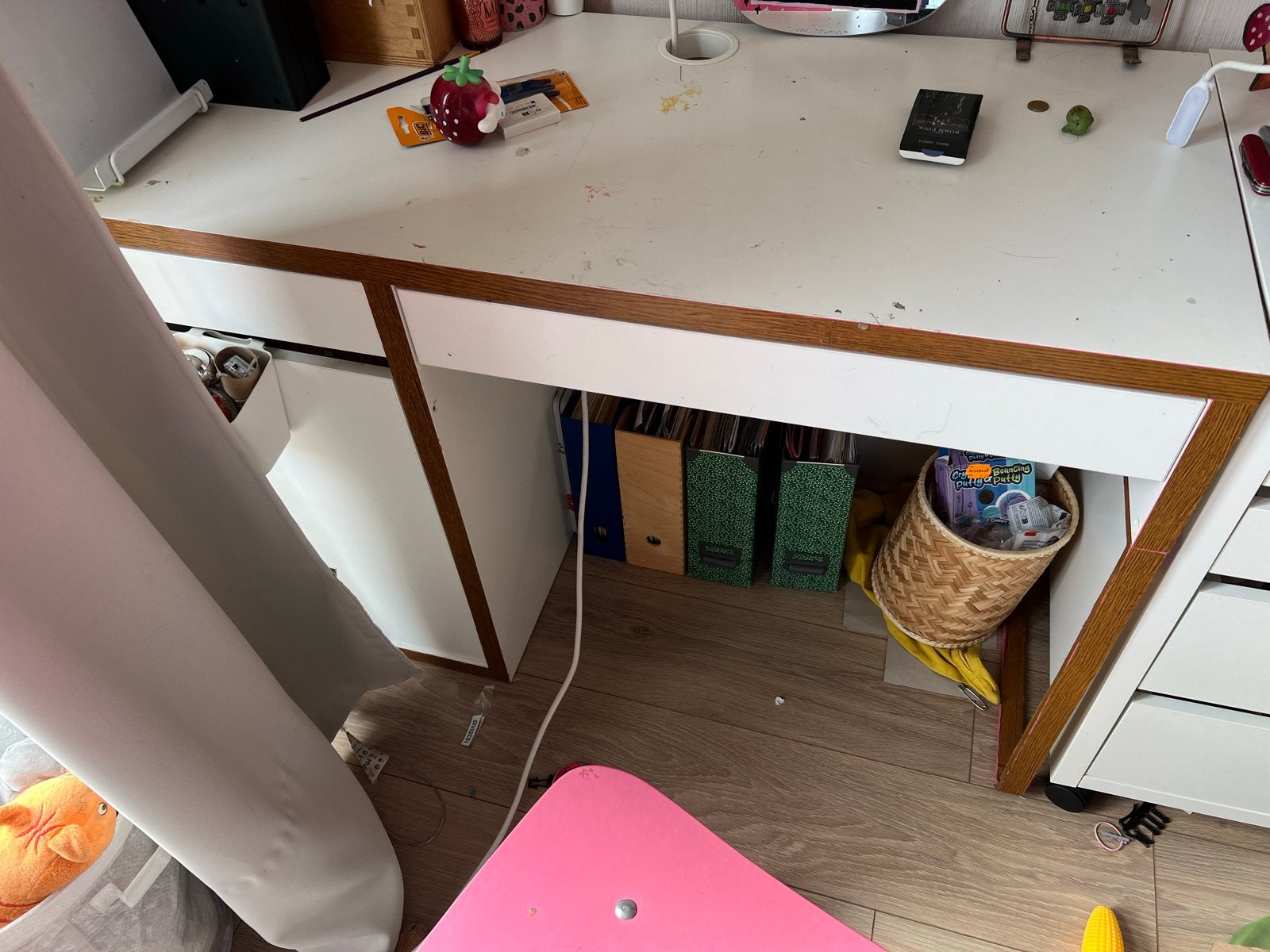 Bureau Mick met retro houtfineer, Huis en Inrichting, Ophalen, Overige typen, Gebruikt, Hout