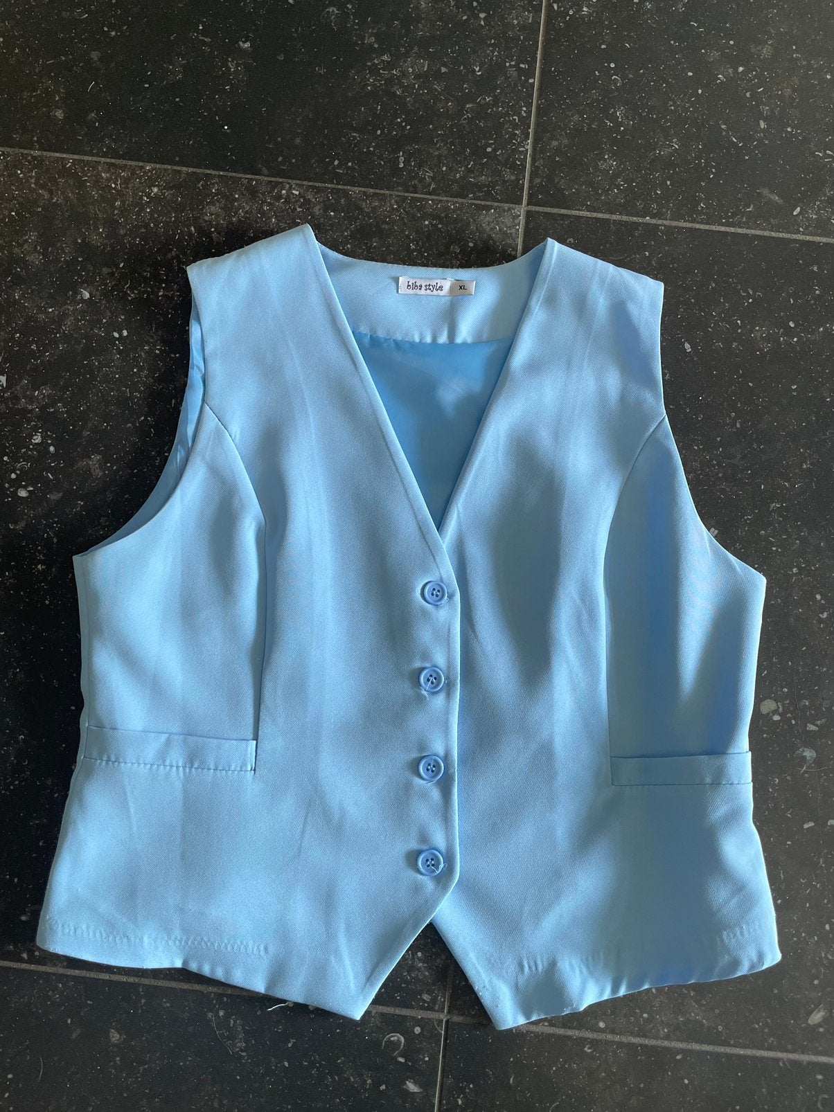 Licht blauw giletje mt xl van Biba style, Blauw, Maat 46/48 (XL) of groter, Ophalen of Verzenden, Zo goed als nieuw