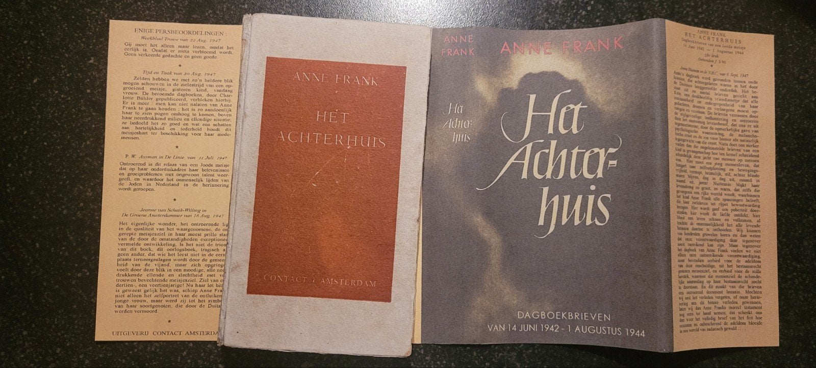 Het Achterhuis dagboekbrieven 3e druk 1948. Met stofomslag!, Boeken, Gelezen, Ophalen of Verzenden, Nederland, Anne Frank