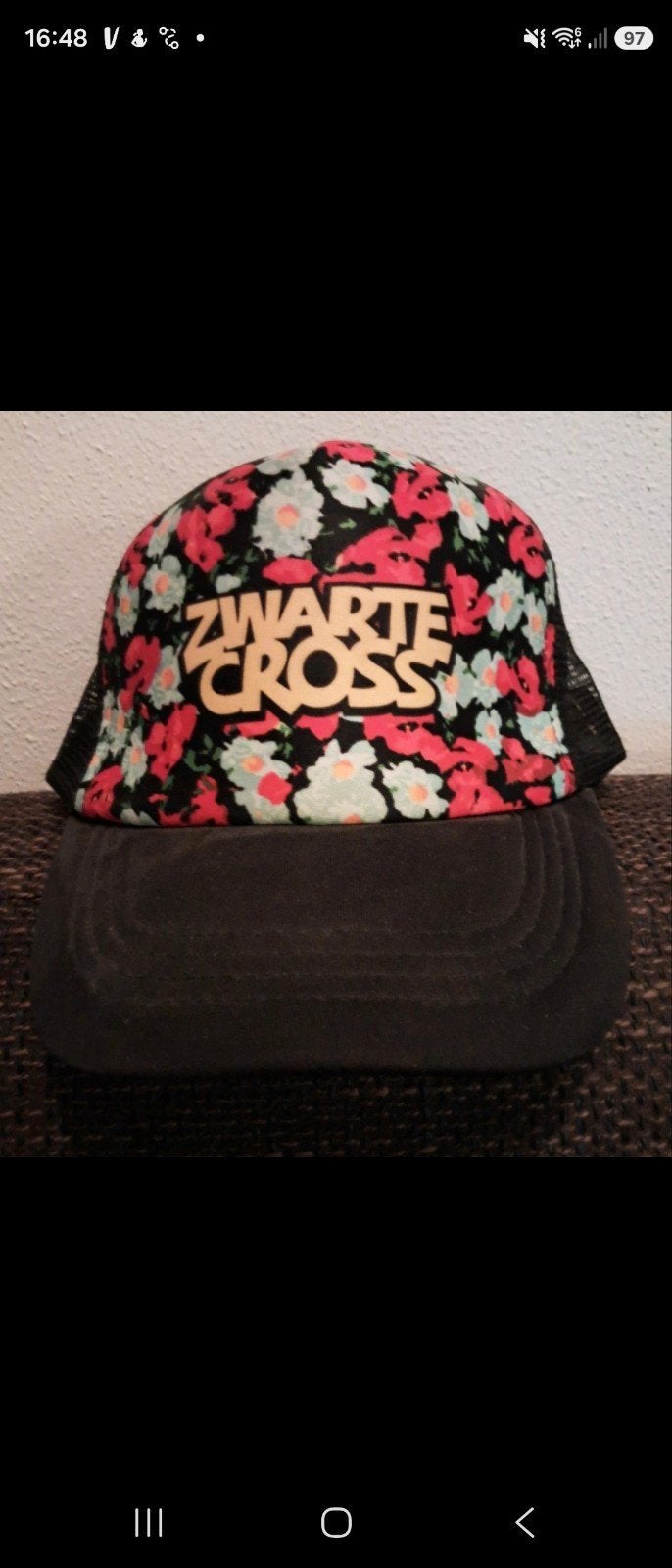 GEZOCHT: Zwarte Cross pet met bloemenprint, Kleding | Heren, Hoeden en Petten, Zwarte Cross, One size fits all, Ophalen of Verzenden