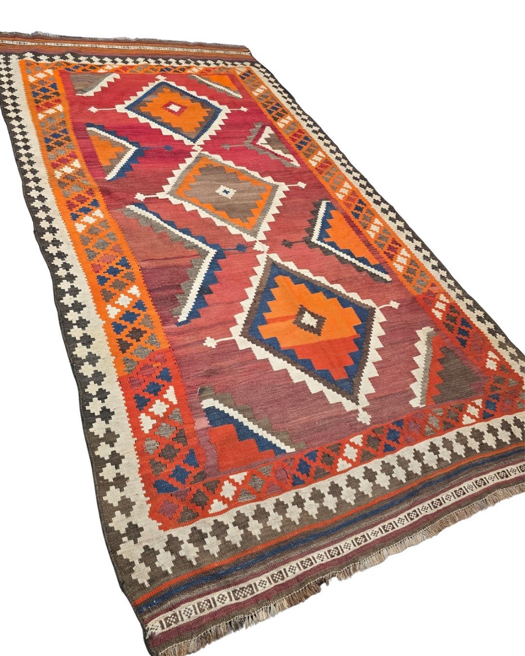 Tribal Kelim kashkay 290x150 handgeweven wollen vloerkleed, 1185VB, Info@rugsandcarpets.nl, 200 cm of meer, Ophalen of Verzenden