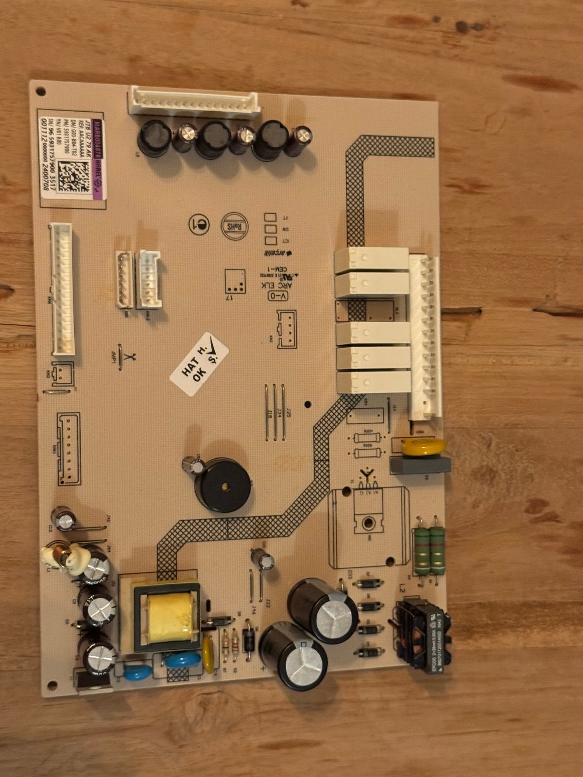 Besturingsprintplaat Beko GN 163220 S Amerikaanse koelkast, Ophalen, Gebruikt