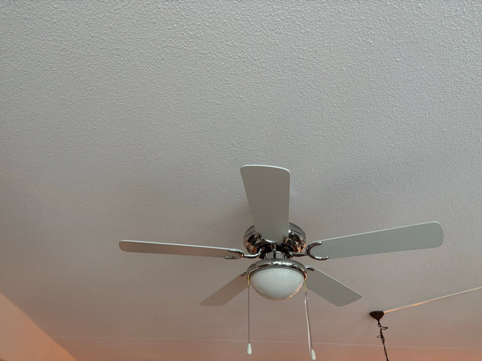 Witte plafondventilator met verlichting, 1m doorsnee, Ophalen, Gebruikt, Wit