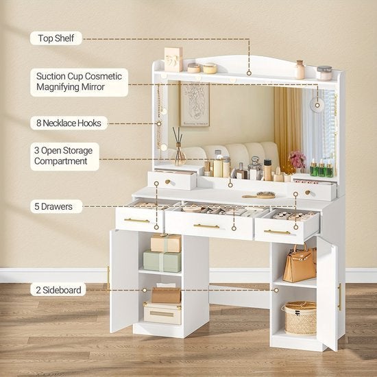 Kaptafel – Make-Up Tafel – Dressingspiegel – Toilettafel, Corvance B.V., Verzenden, Nieuw, Corvancebol@gmail.com
