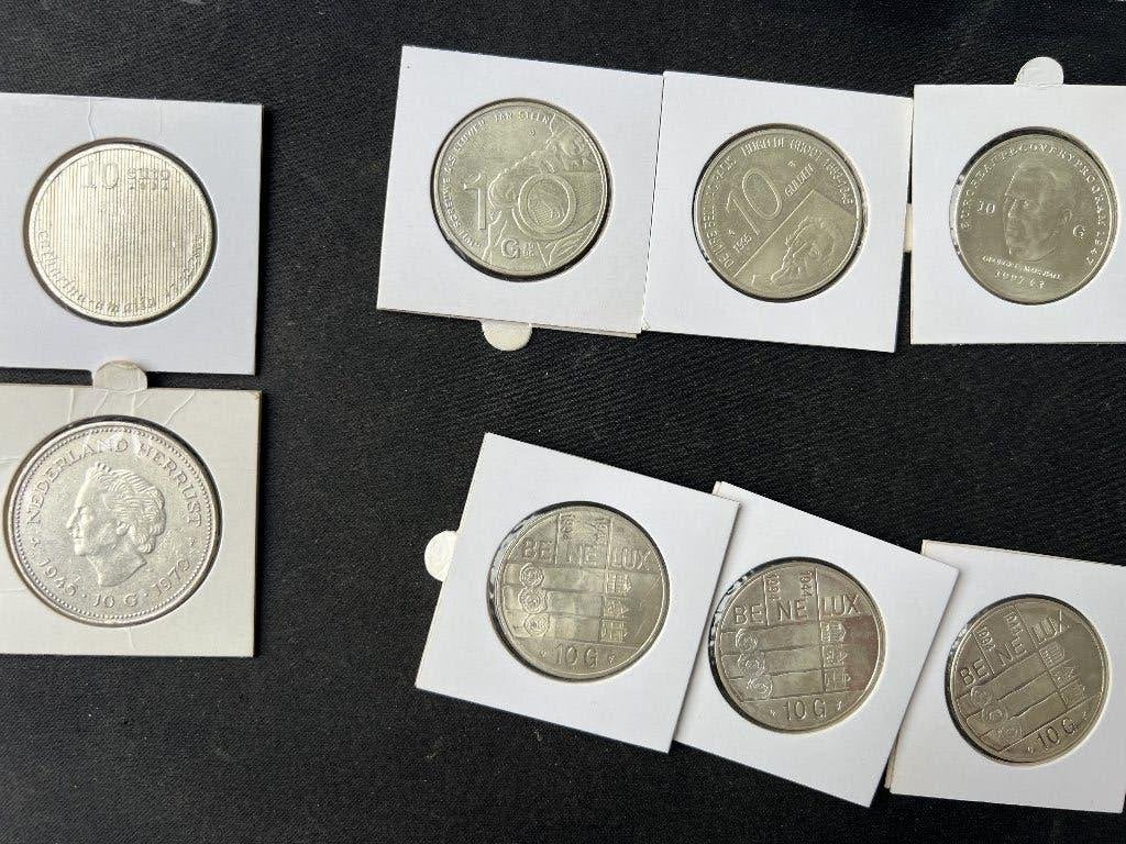 9 x Nederlandse herdenkingsmunten - Zilver, Setje, Koningin Beatrix, Zilver, Overige waardes