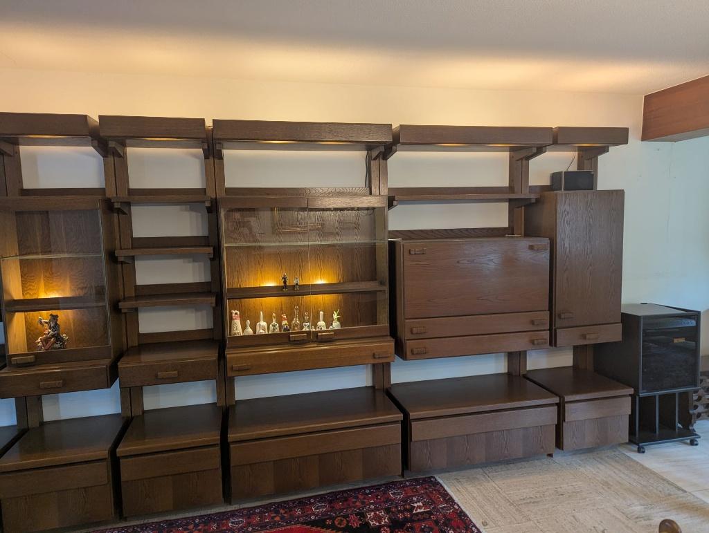 XXL 70s vintage modulair wandsysteem midcentury modern, Antiek en Kunst, Ophalen