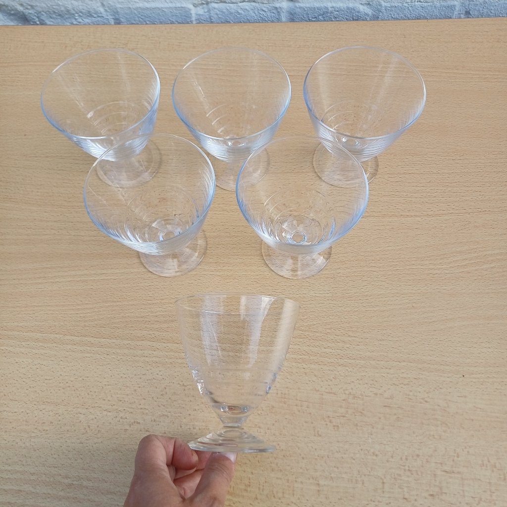 6 ijscoupes (kristal?), Antiek en Kunst, Antiek | Glas en Kristal, Ophalen of Verzenden