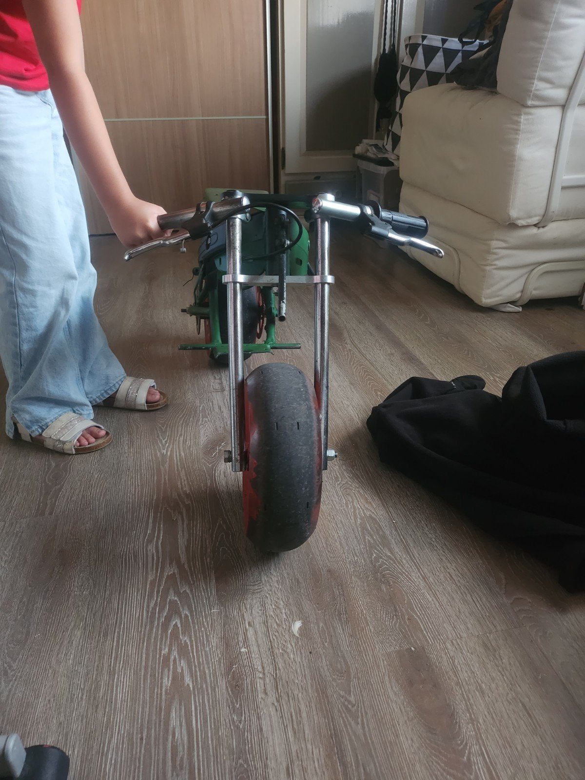 Minibike frame groen met rode wielen (zonder motorblok), Fietsen en Brommers, Minibikes, Midibikes en Pitbikes, Ophalen of Verzenden