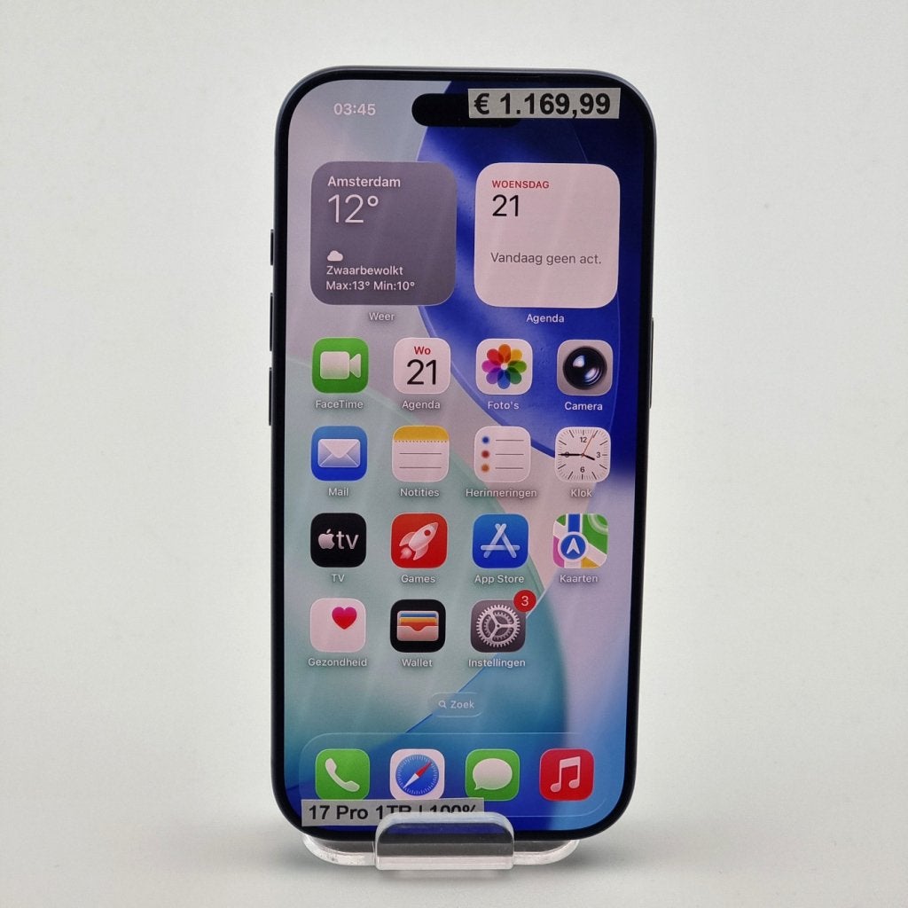 iPhone 17 Pro 1TB Blauw | Accu: 100% | Apple Garantie, Apple, Zo goed als nieuw, Support@apple.com, One Apple Park Way
Cupertino, CA 95014
United States