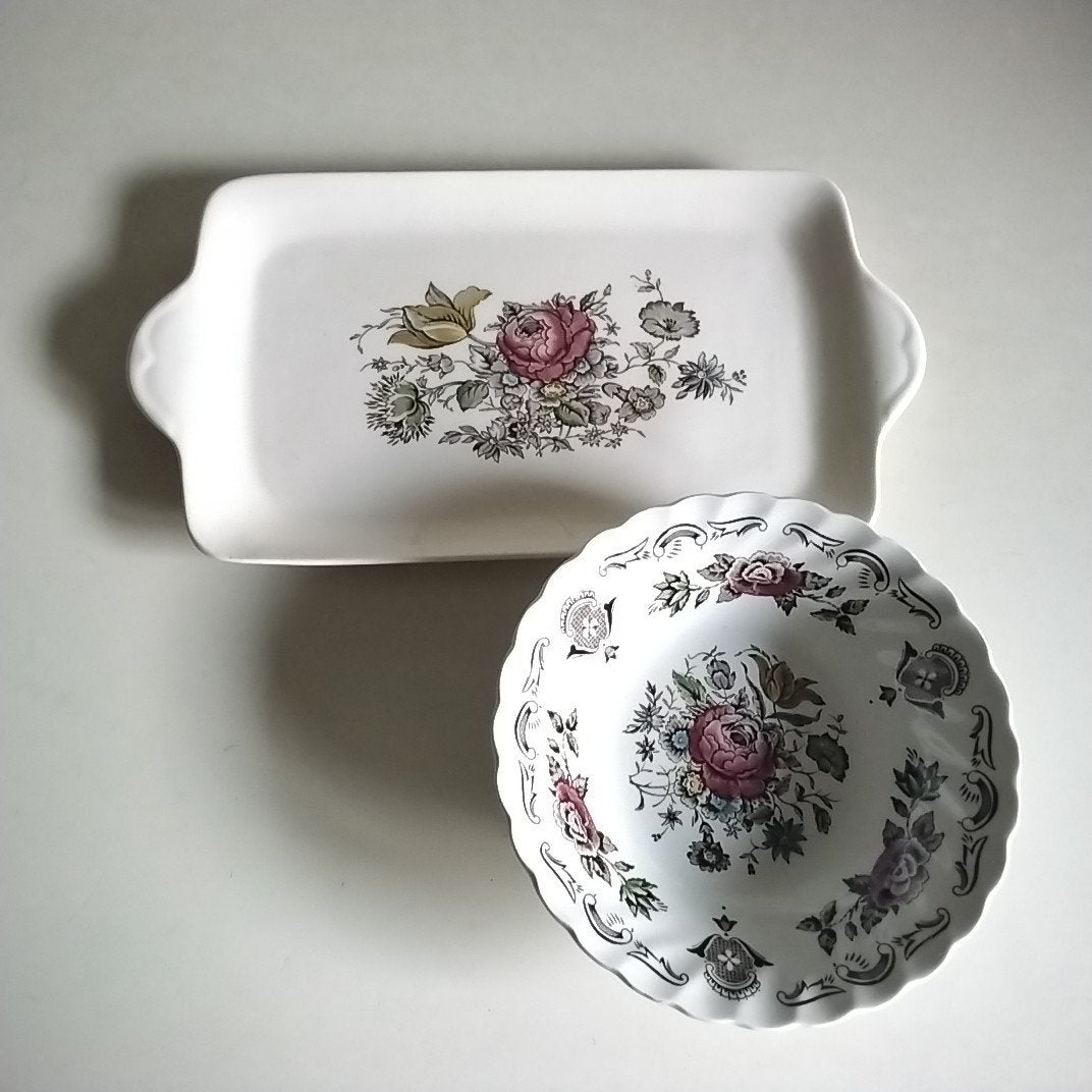 Myott's Bouquet Cakeschaal en Schaaltje - Engels Servies, Ophalen of Verzenden