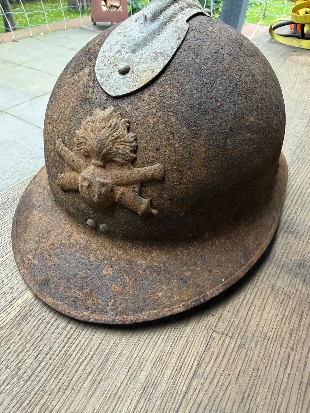 Franse Adrian M15 Helm artillerie - Eerste Wereldoorlog, Verzamelen, Ophalen of Verzenden, Landmacht, Overige gebieden, Helm of Baret
