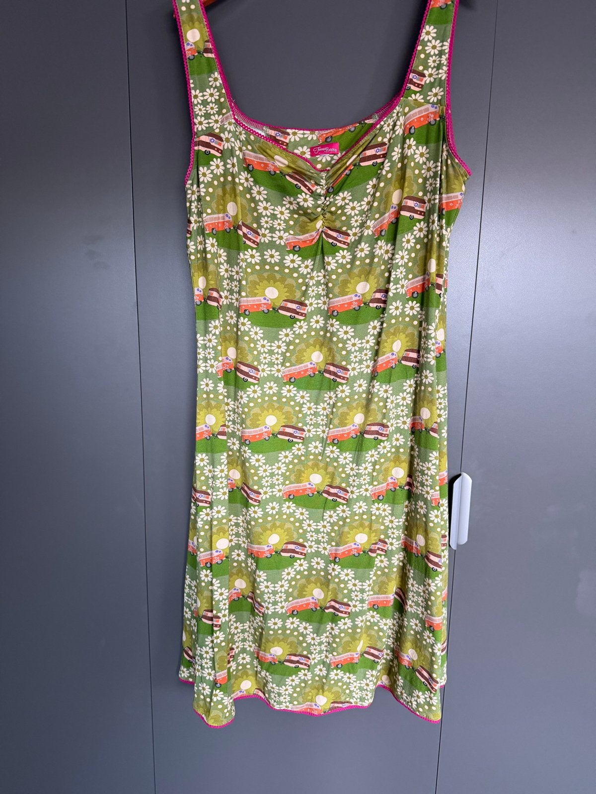 Tante Betsy Zomerse jurk met camperprint, Maat 38/40 (M), Verzenden, Zo goed als nieuw, Knielengte