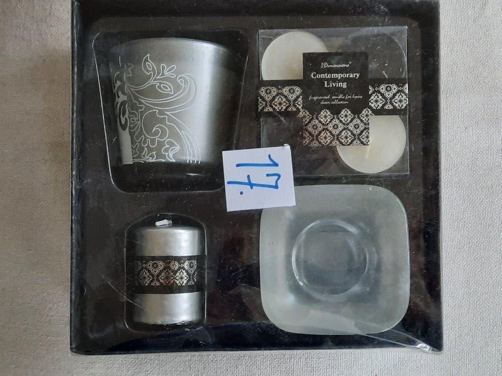 Dimensions Contemporary Living Giftbox kaarssenset zwart/wit, Ophalen, Wit, Glas, Kaars
