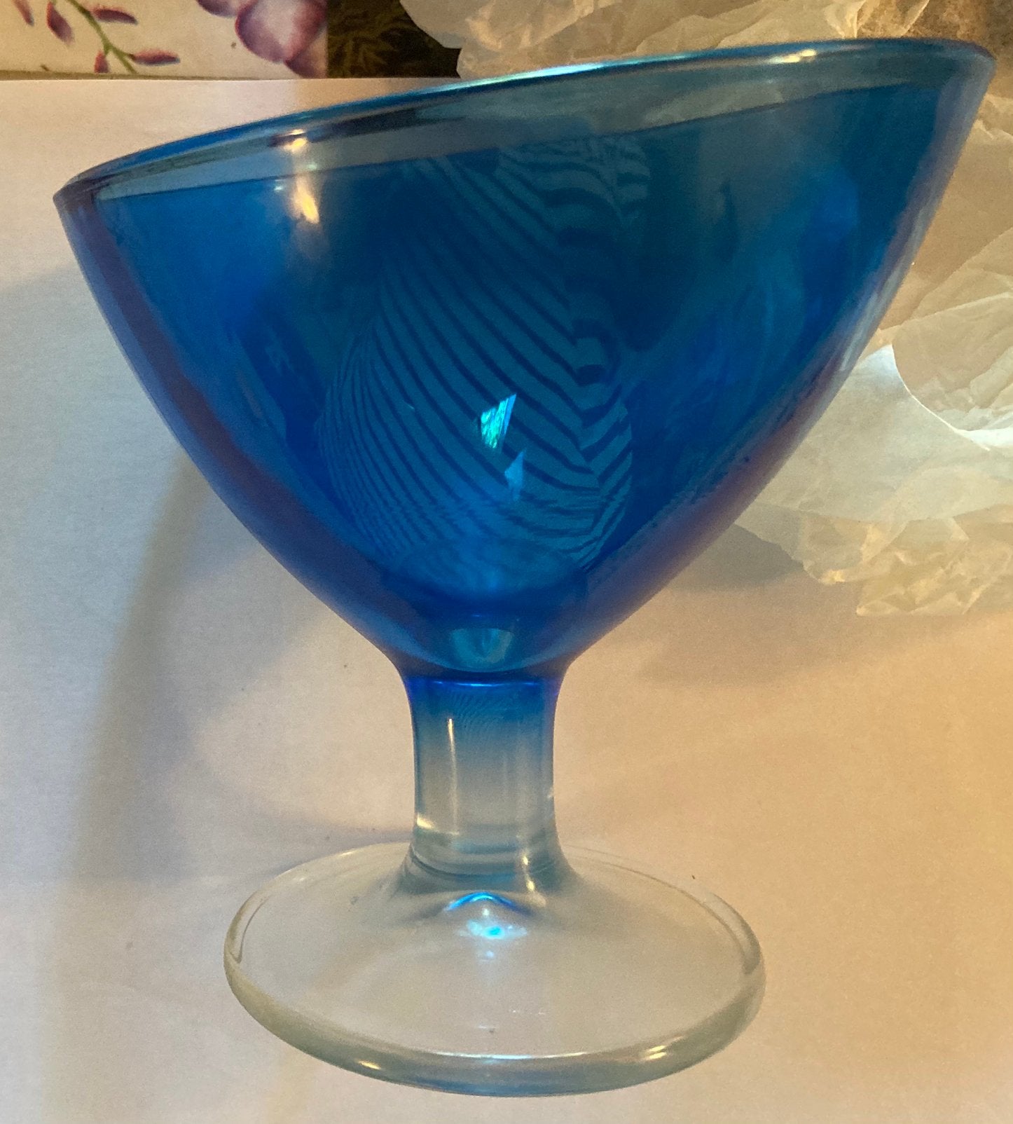Leonardo ijscoupe blauw, Glas of Glazen, Overige merken, Vintage, Ophalen of Verzenden