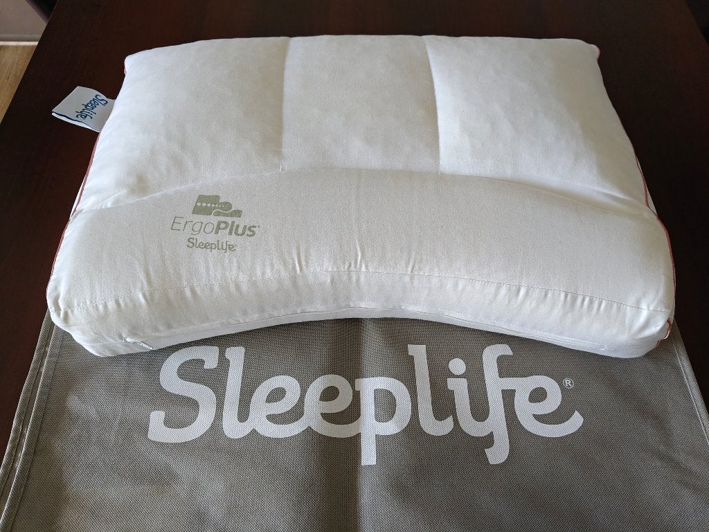 Sleeplife Ergoplus - Latex - Firm 55x40x11cm kussen, Ophalen, Eenpersoons, Bamboe, Wit