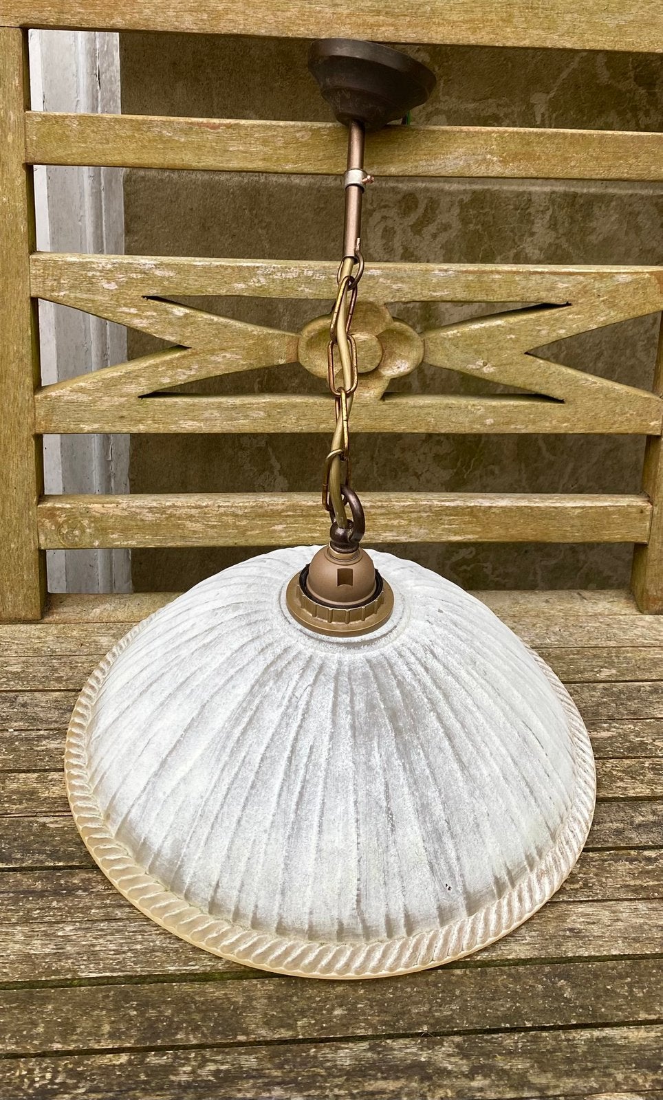 Hanglamp met glazen kap, Ophalen of Verzenden, Zo goed als nieuw