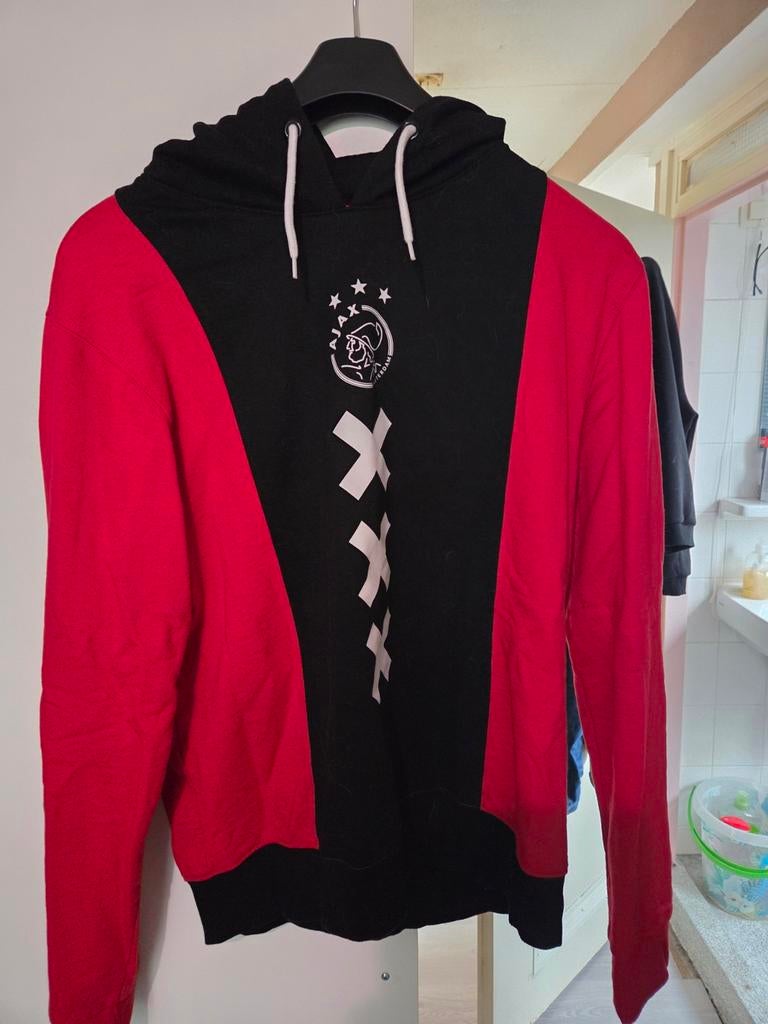 Ajax Hoodie Zwart/Rood met XXL en logo, Maat 48/50 (M), Zwart, Ophalen of Verzenden, Zo goed als nieuw