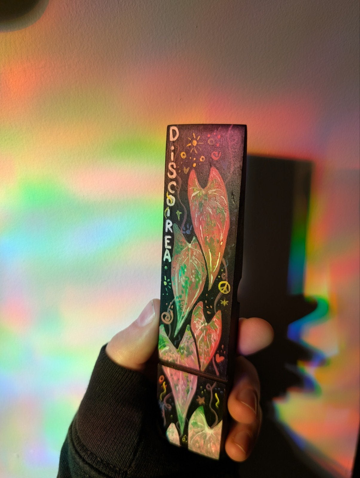 Acrylverf Wasknijper met Dioscorea Pixel Pink Plant, Ophalen of Verzenden