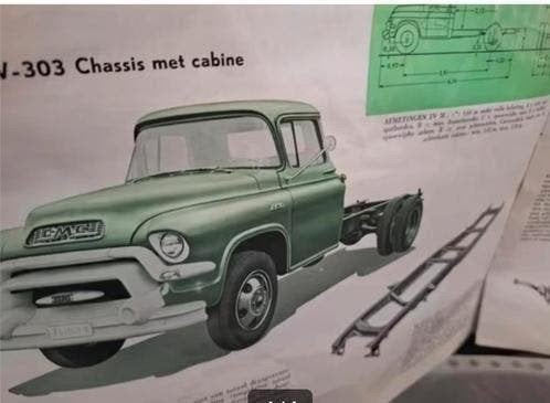 Oude GMC 370 Truck Folder - Chassis met Cabine, Ophalen of Verzenden