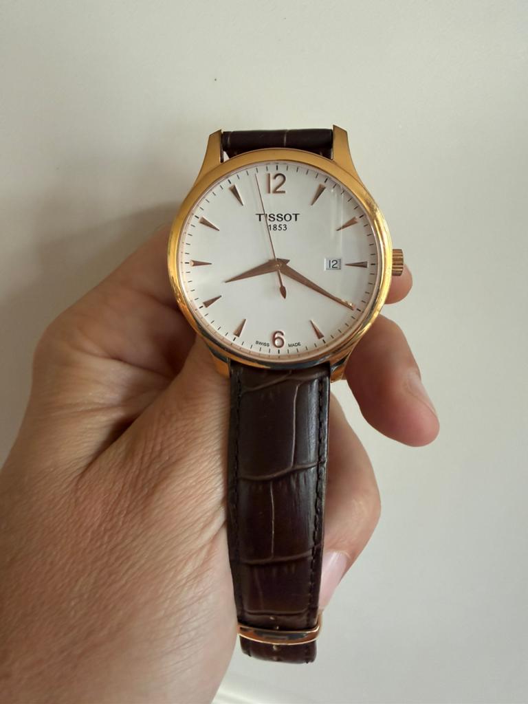 Tissot T-Classic Tradition Herenhorloge Roségoud, Overige merken, Overige materialen, Leer, Verzenden