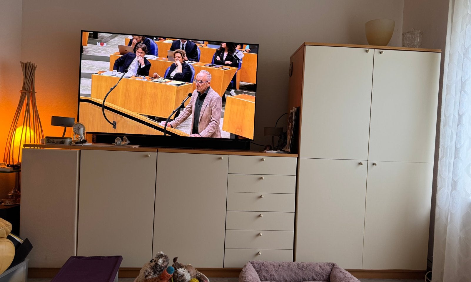 Kast 2 kleuren, 2.58m breed in twee delen, Ophalen, Overige materialen, Gebruikt, 200 cm of meer
