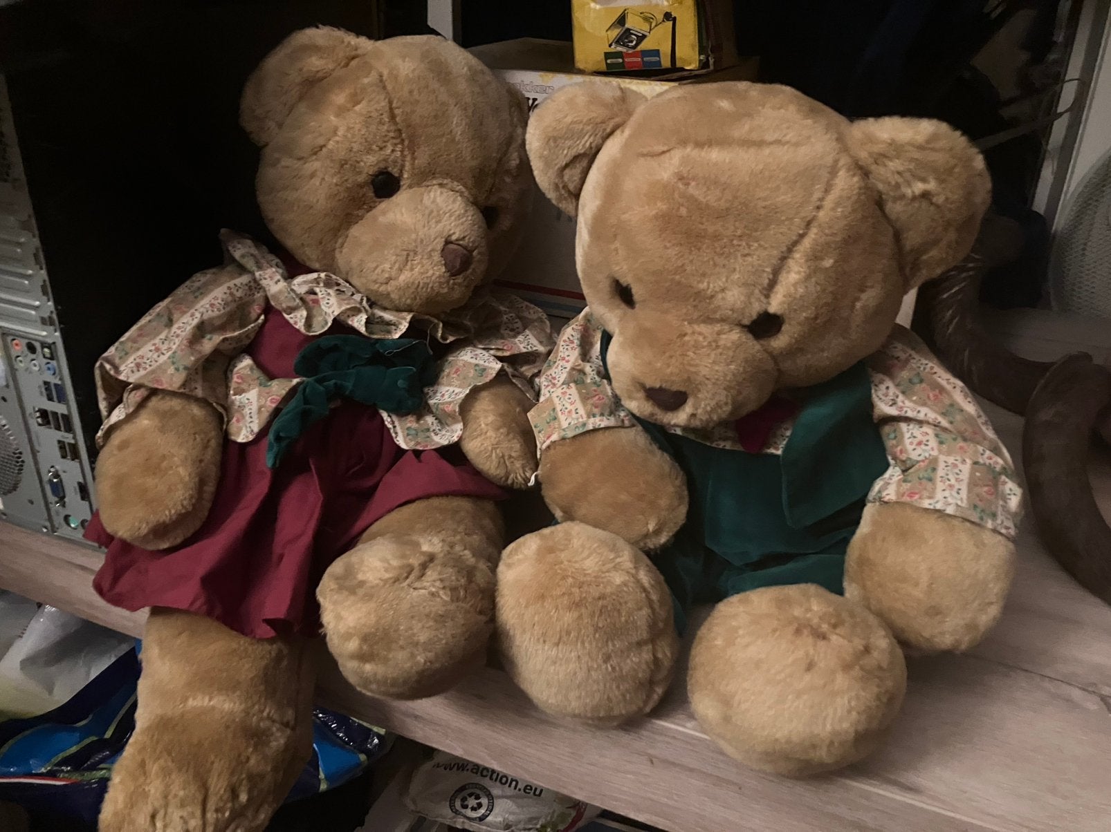 Vintage Merison knuffelbeer setje, Ophalen of Verzenden, Gebruikt, Stoffen beer, Overige merken