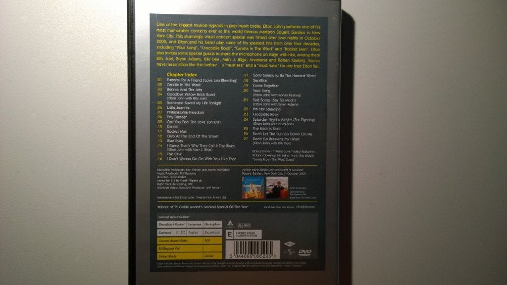 Elton John - One Night Only The Greatest Hits (DVD), Alle leeftijden, Ophalen of Verzenden, Zo goed als nieuw