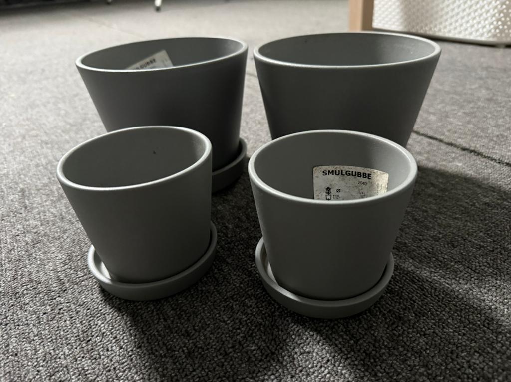 Ikea Smulgubbe bloempotten, Ophalen, Rond, Zo goed als nieuw, Aardewerk