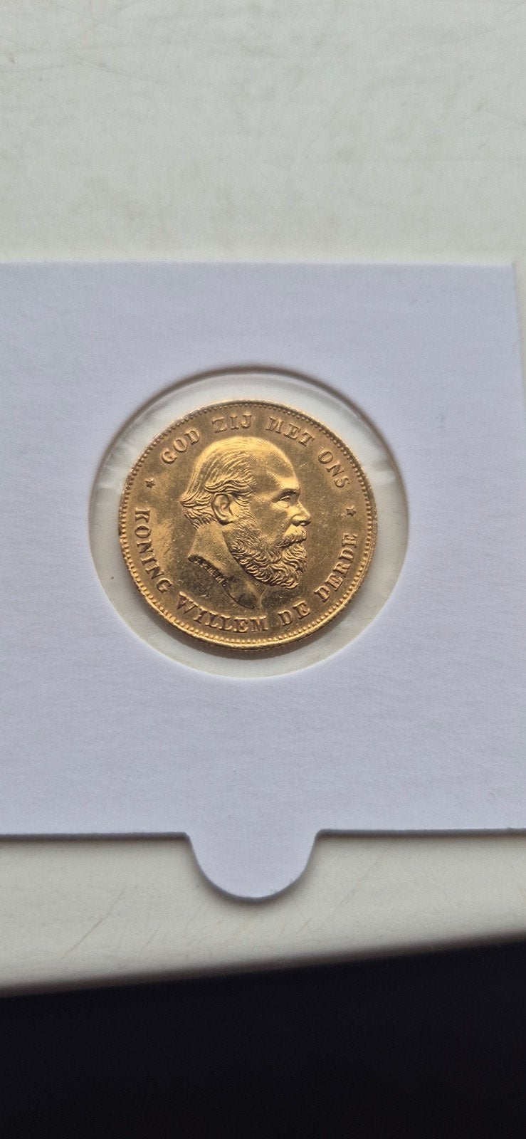 Gouden Tientje Koning Willem III 1875, Koning Willem III, Losse munt, 10 gulden, Goud