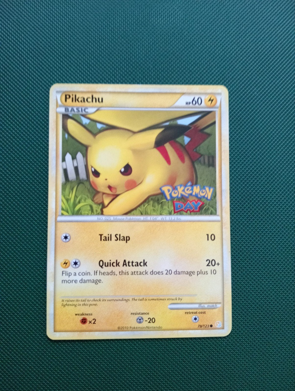 Pikachu Pokemon Day Promo HGSS Kaart - Mooie Staat, Hobby en Vrije tijd, Verzamelkaartspellen | Pokémon, Ophalen of Verzenden