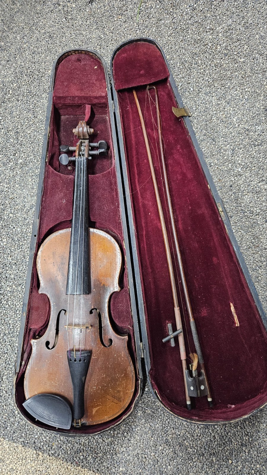 Oude Viool met Koffer en Strijkstokken - Gebruikt, Muziek en Instrumenten, Strijkinstrumenten | Violen en Altviolen, Gebruikt