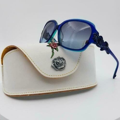 Zonnebril Ed Hardy Rose with Thorns Blue 57-15-135, Overige merken, Zonnebril, Blauw, Nieuw