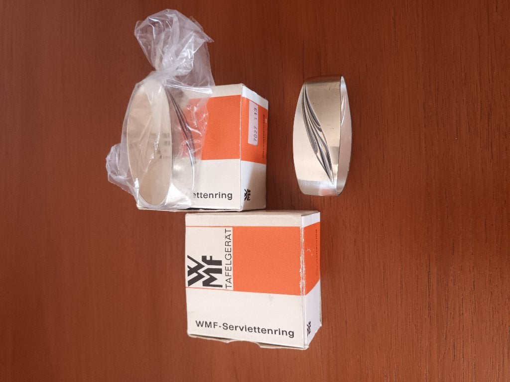 4x WMF servetringen oud en nieuw tegelijk!, Huis en Inrichting, Keuken | Bestek, Ophalen of Verzenden, Nieuw, Rvs of Chroom