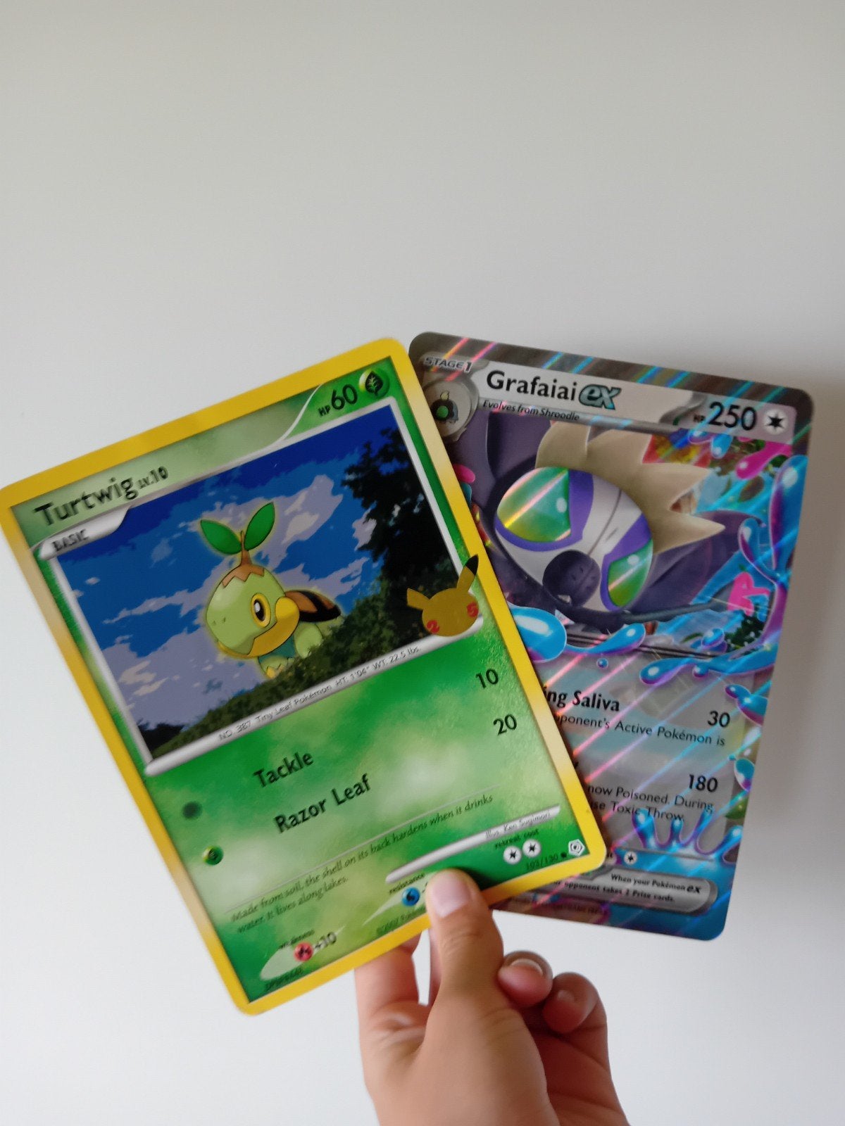 Turtwig en Grafaiai grote kaarten, Ophalen of Verzenden, Meerdere kaarten